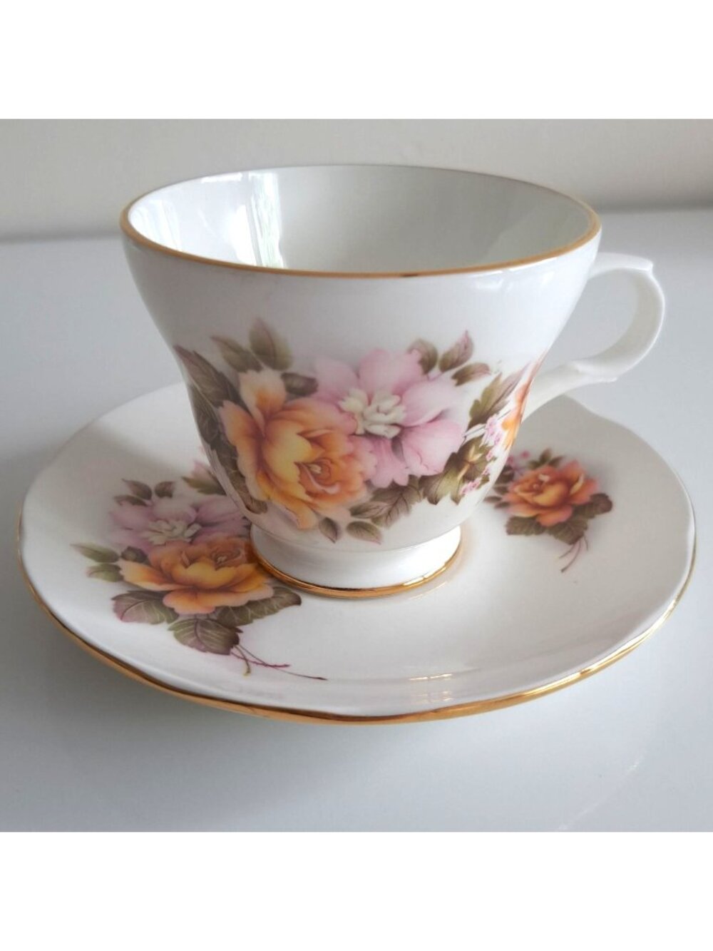 Crown Trent Fine Bone China Tea Cup & Saucer Set